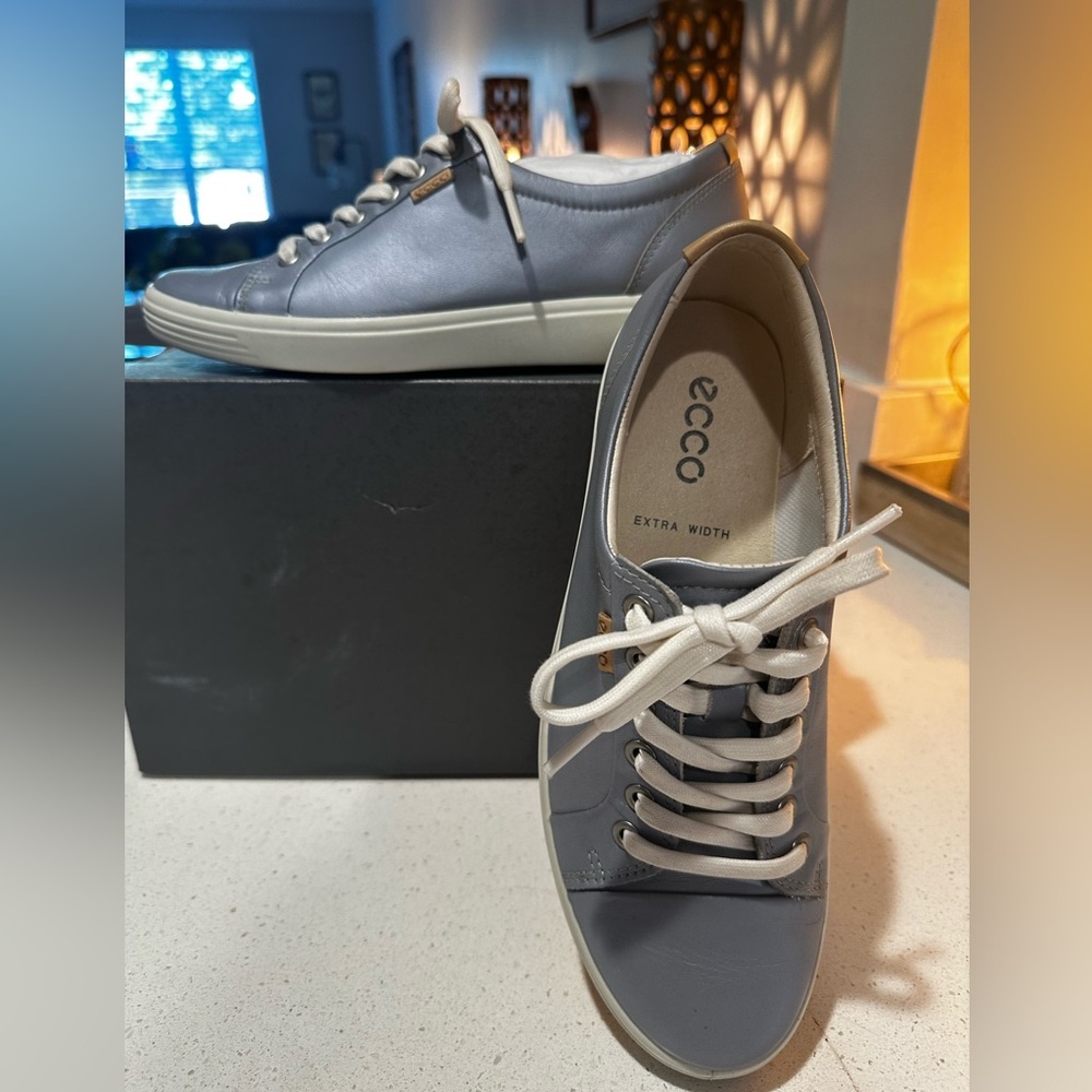Ecco Size 8-8.5 Women’s Metallic Gray Sneakers. ONLY WORN ONCE